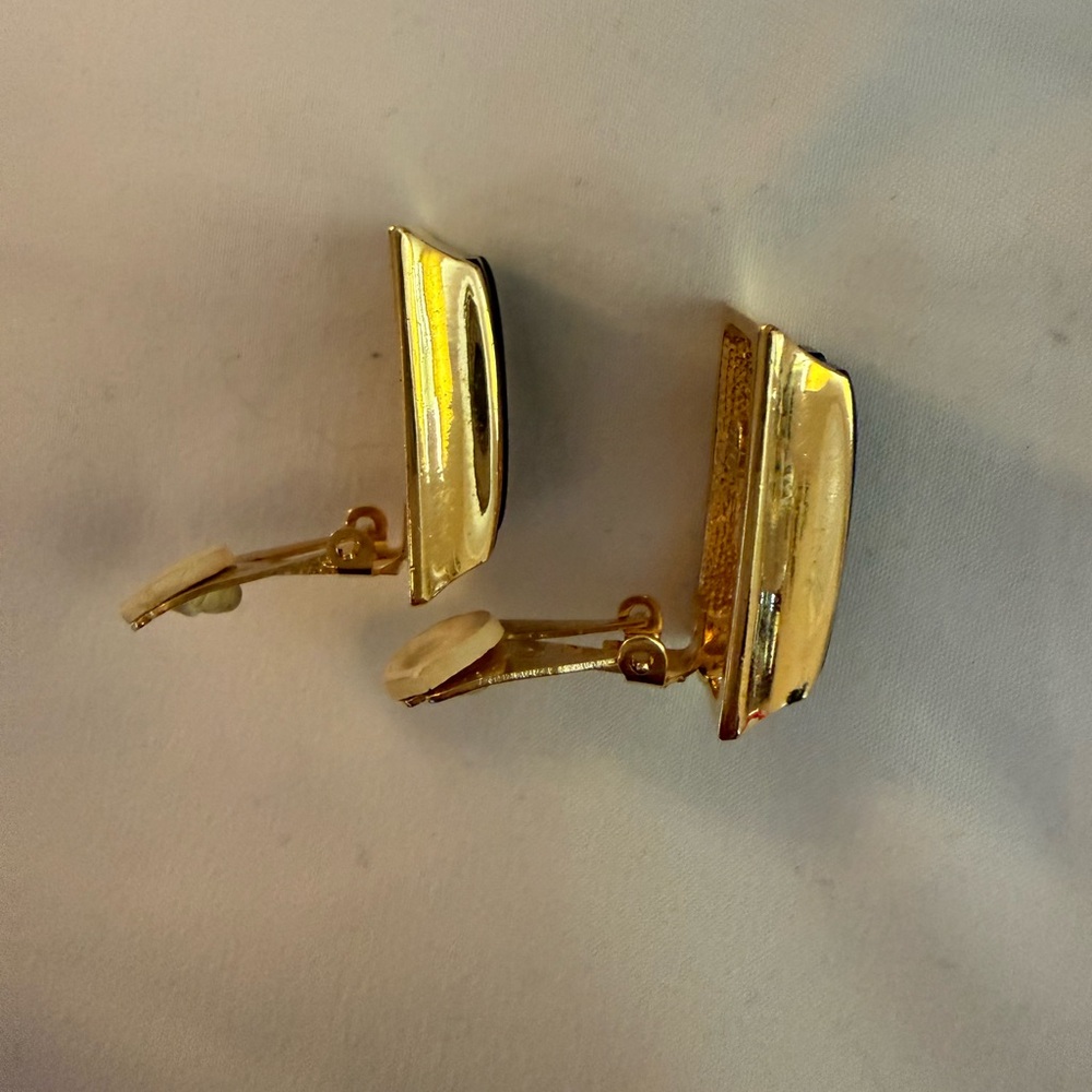 Balmain Vintage Gold and Black Clip-on Earrings - Picture 8 of 9